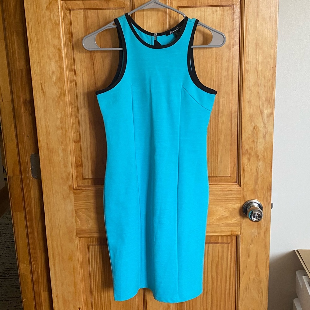 Kenneth Cole Fitted Dress in Turquoise